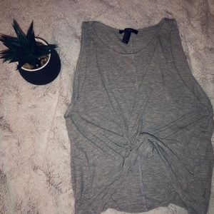 Gray Loose Ribbed Tank